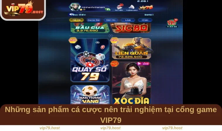 Giới Thiệu VIP79 3 Những sản phẩm cá cược nên trải nghiệm tại cổng game VIP79