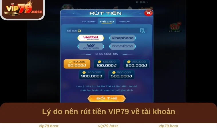 Rút Tiền VIP79 1 Lý do nên rút tiền VIP79 về tài khoản